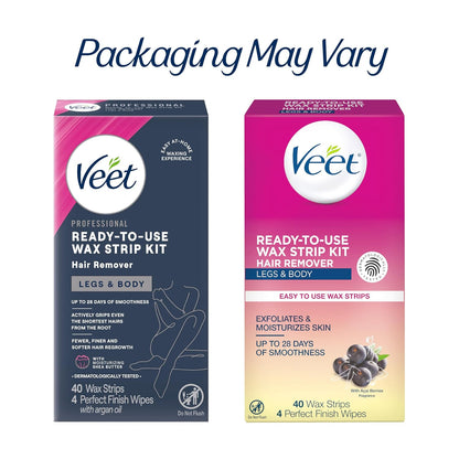 VEET Ready-To-Use Wax Strips – No-Fuss Hair Removal, Simple & Effective Body Grooming Solution