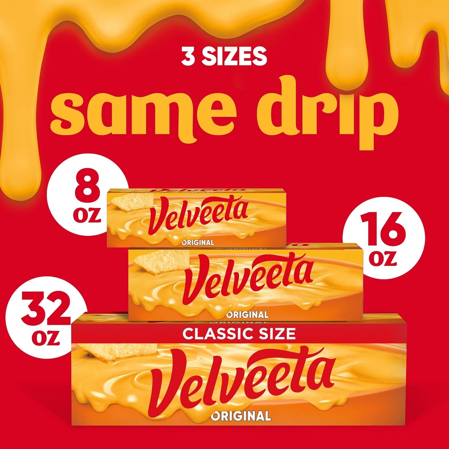 Velveeta Original Cheese Block – Late-Night Study Snack for College Students and Dorms, 16 oz