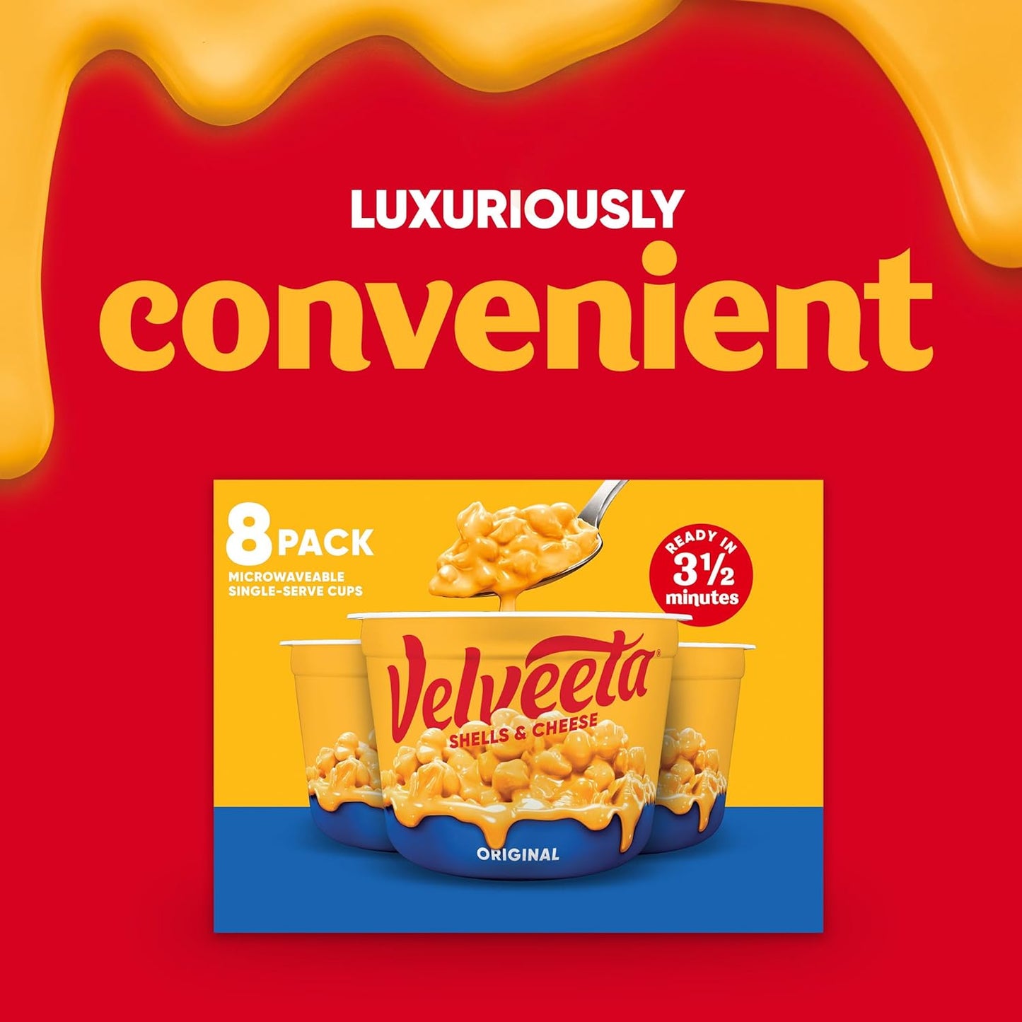 Velveeta Shells & Cheese Original Microwaveable Cup – Easy After-School Lunch for Kids, Single-Serve Pasta Snack