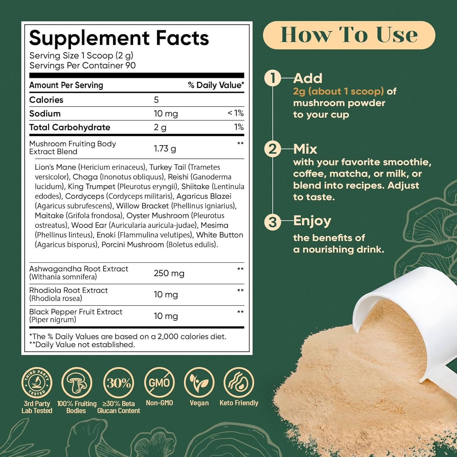 Venture Pal 16-in-1 Adaptogenic Mushroom Powder – Thoughtful Wellness Gift for Mom, Wife, or the Stressed Professional in Your Life