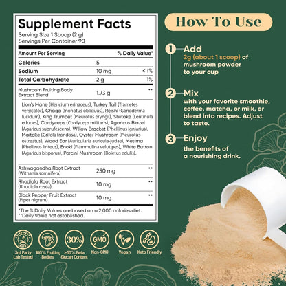 Venture Pal 16-in-1 Adaptogenic Mushroom Powder – Thoughtful Wellness Gift for Mom, Wife, or the Stressed Professional in Your Life