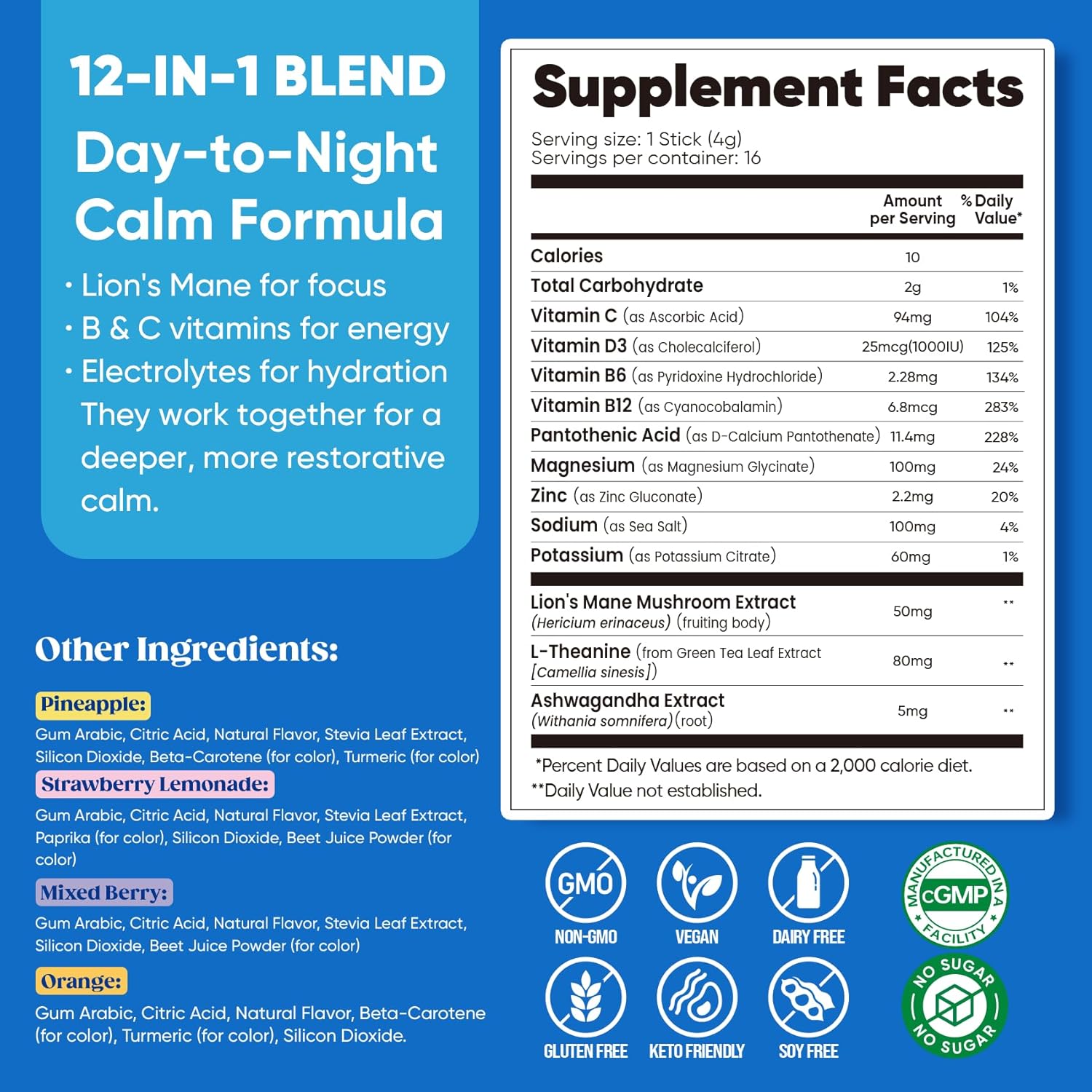 Venture Pal Calm Drink Mix – Thoughtful Wellness Gift for Mom, Stress Relief Adaptogen Sleep Aid Present