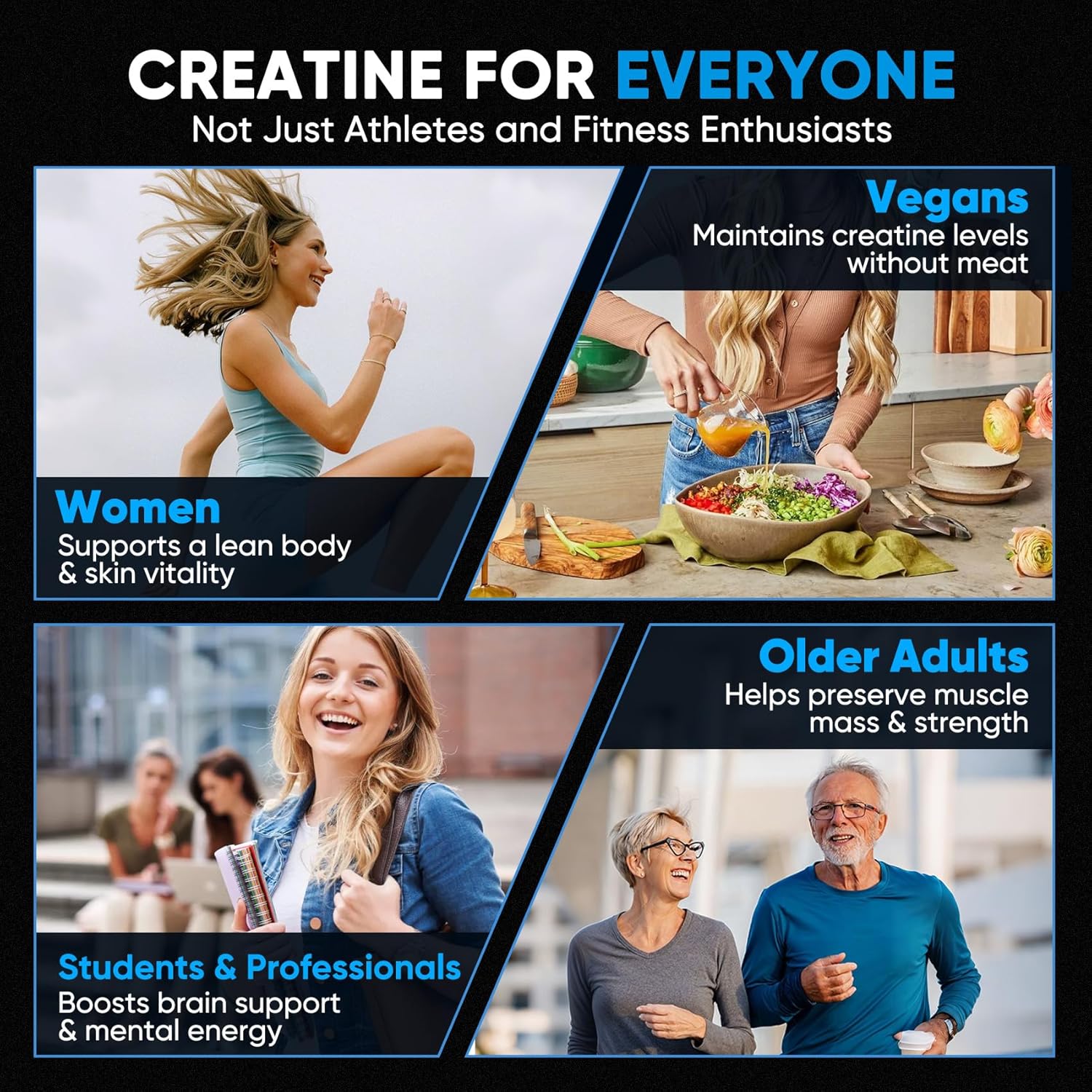 Venture Pal Creatine Monohydrate Powder – Minimalist Supplement Jar for Clutter-Free Counters