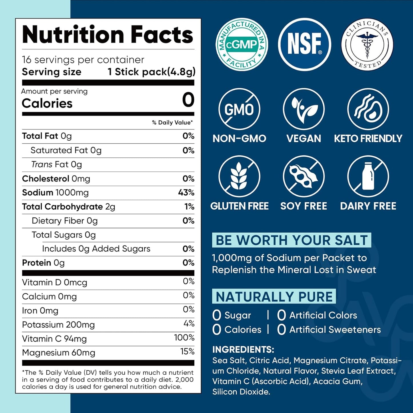 Venture Pal Electrolyte Powder Packets – Portable Hydration for Hiking Trails, Campsites and Long Road Trips