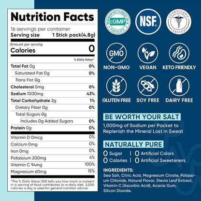 Venture Pal Electrolyte Powder Packets – Portable Hydration for Hiking Trails, Campsites and Long Road Trips