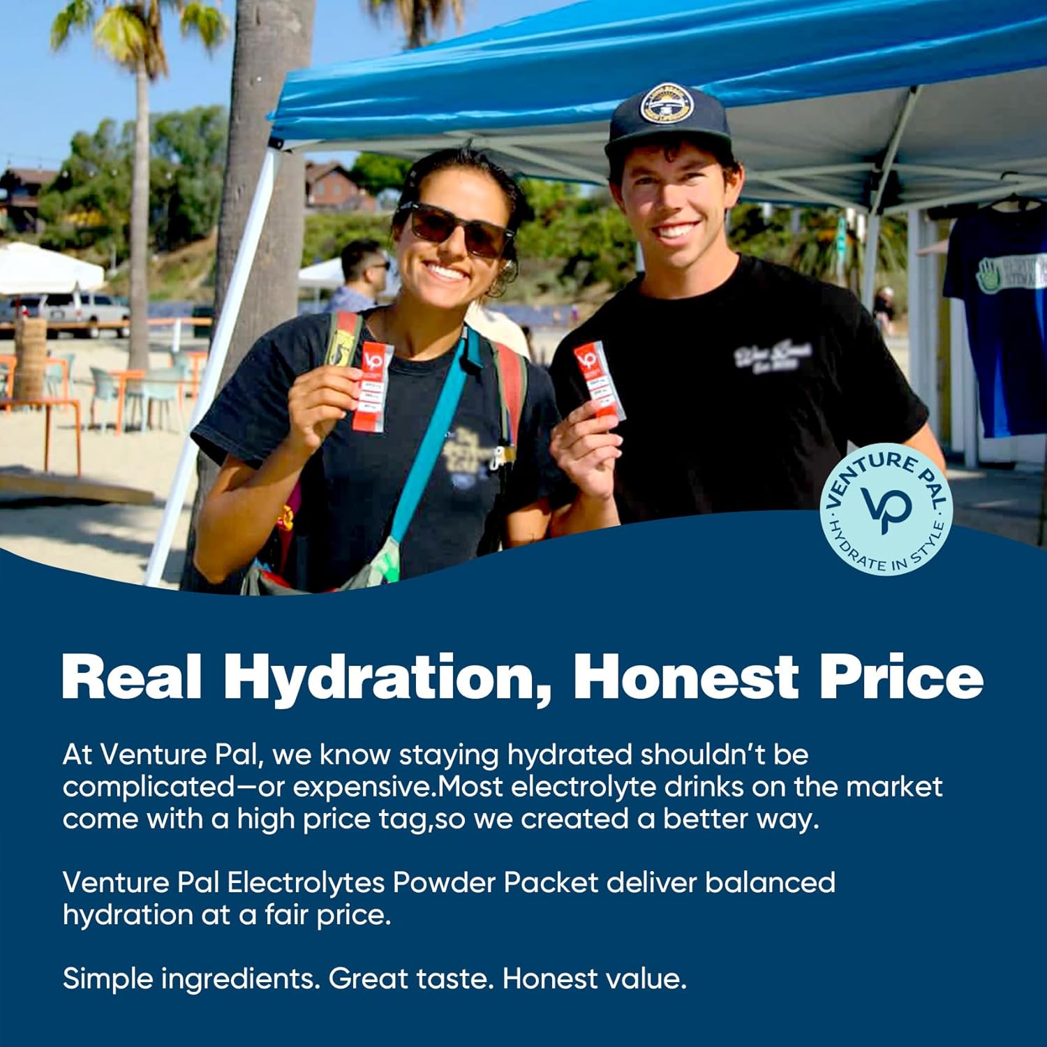 Venture Pal Electrolyte Powder Packets – Portable Hydration for Hiking Trails, Campsites and Long Road Trips