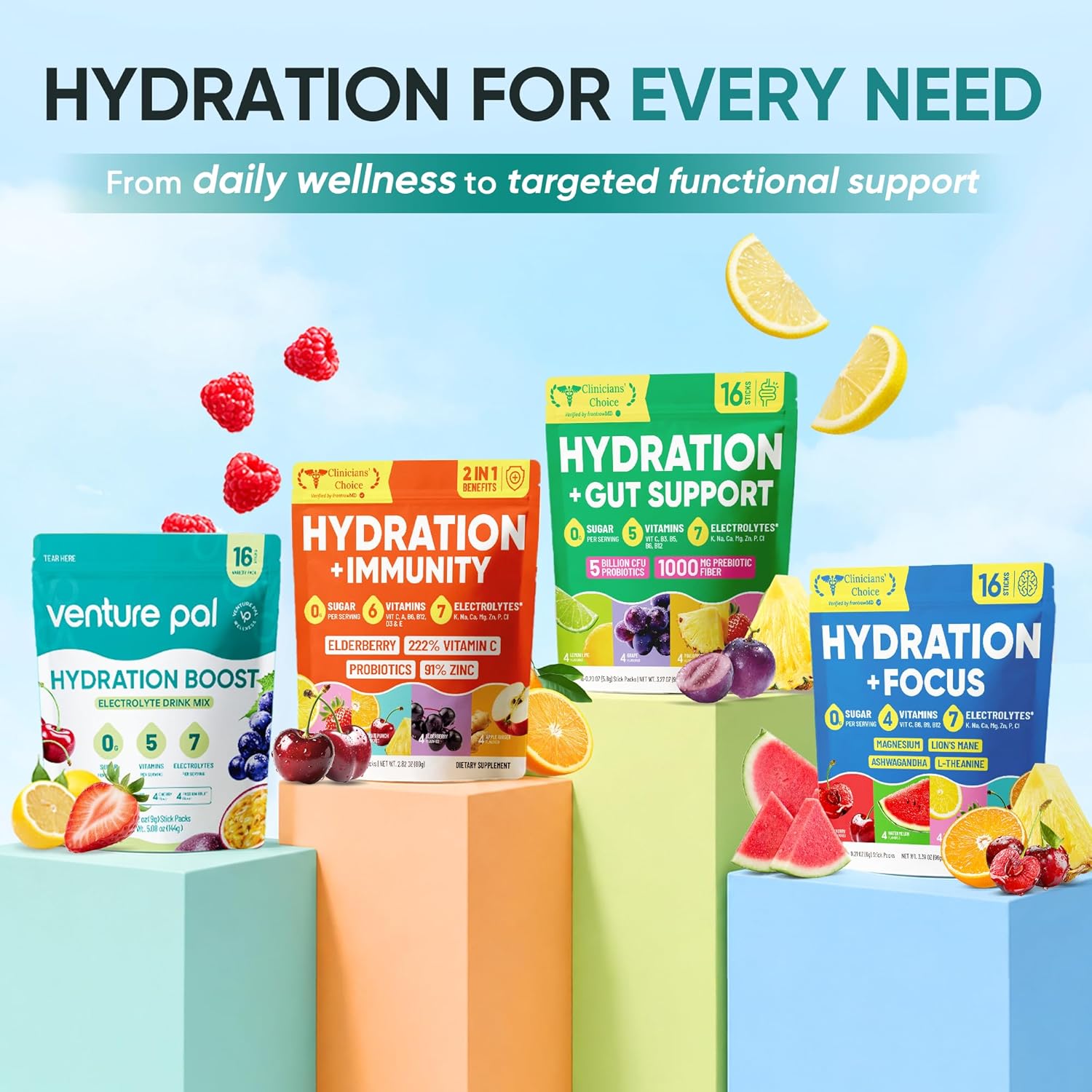 Venture Pal Electrolyte Powder Packets – Steady Focus Hydration for Long Home Office Study Sessions