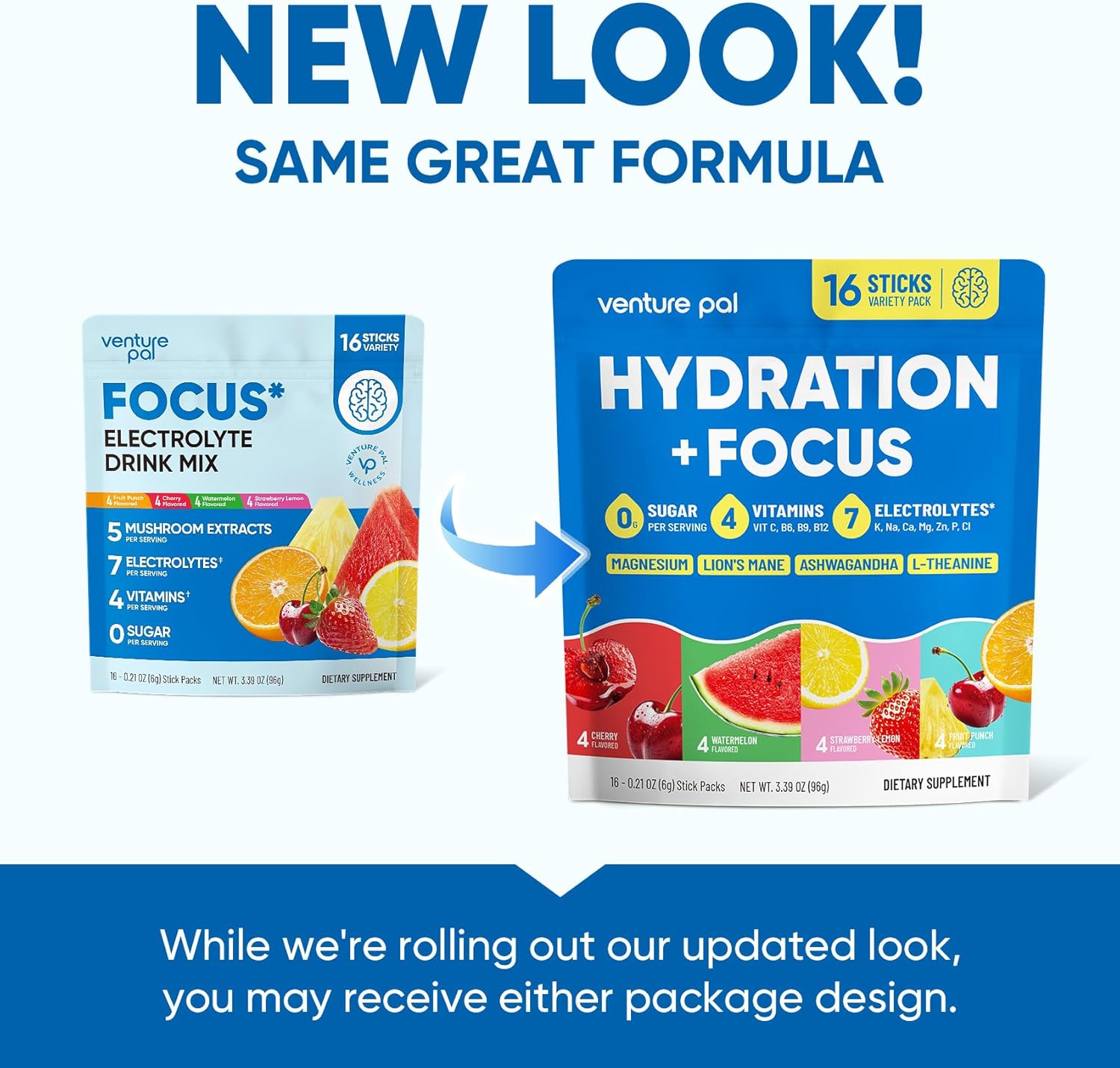 Venture Pal Hydration & Focus Packets – Desk-Side Study Aid for Remote Workers and Deep Work Sessions