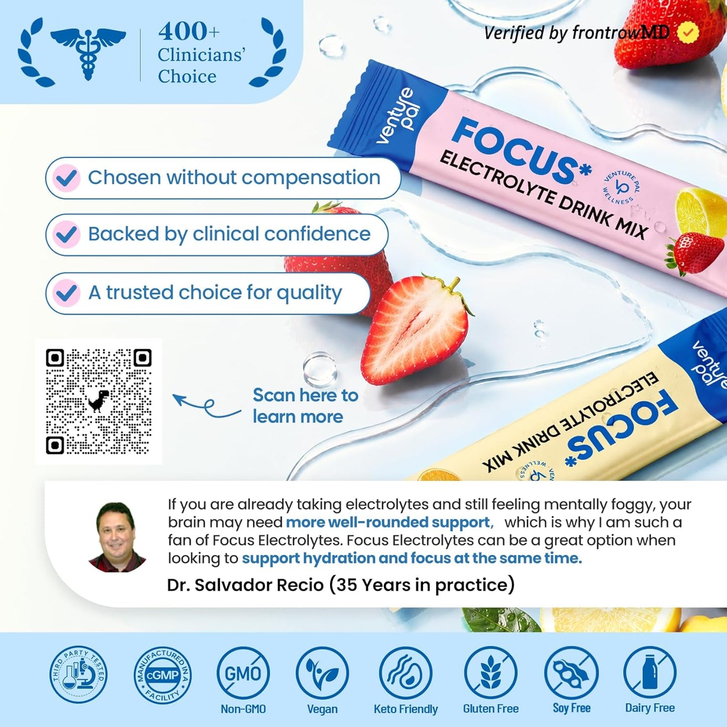 Venture Pal Hydration & Focus Packets – Desk-Side Study Aid for Remote Workers and Deep Work Sessions