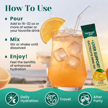 Venture Pal Hydration Packets – Travel & Flight Electrolytes for On-the-Go Adventures