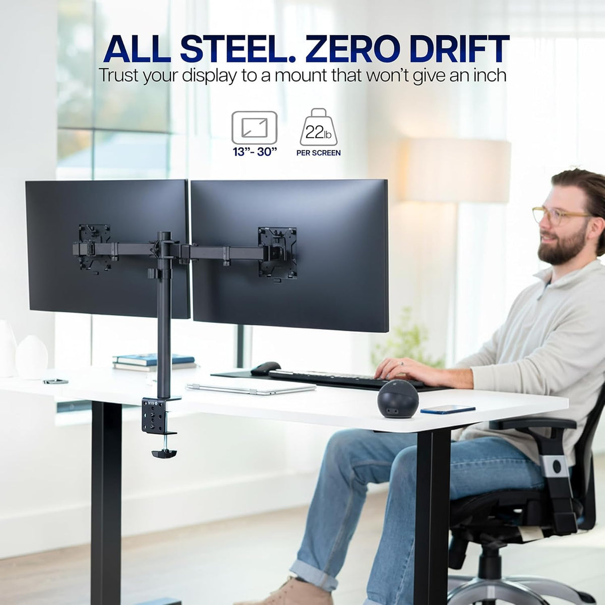 vesa 75x75mm and 100x100mm compatibility with detachable vesa bracket plates