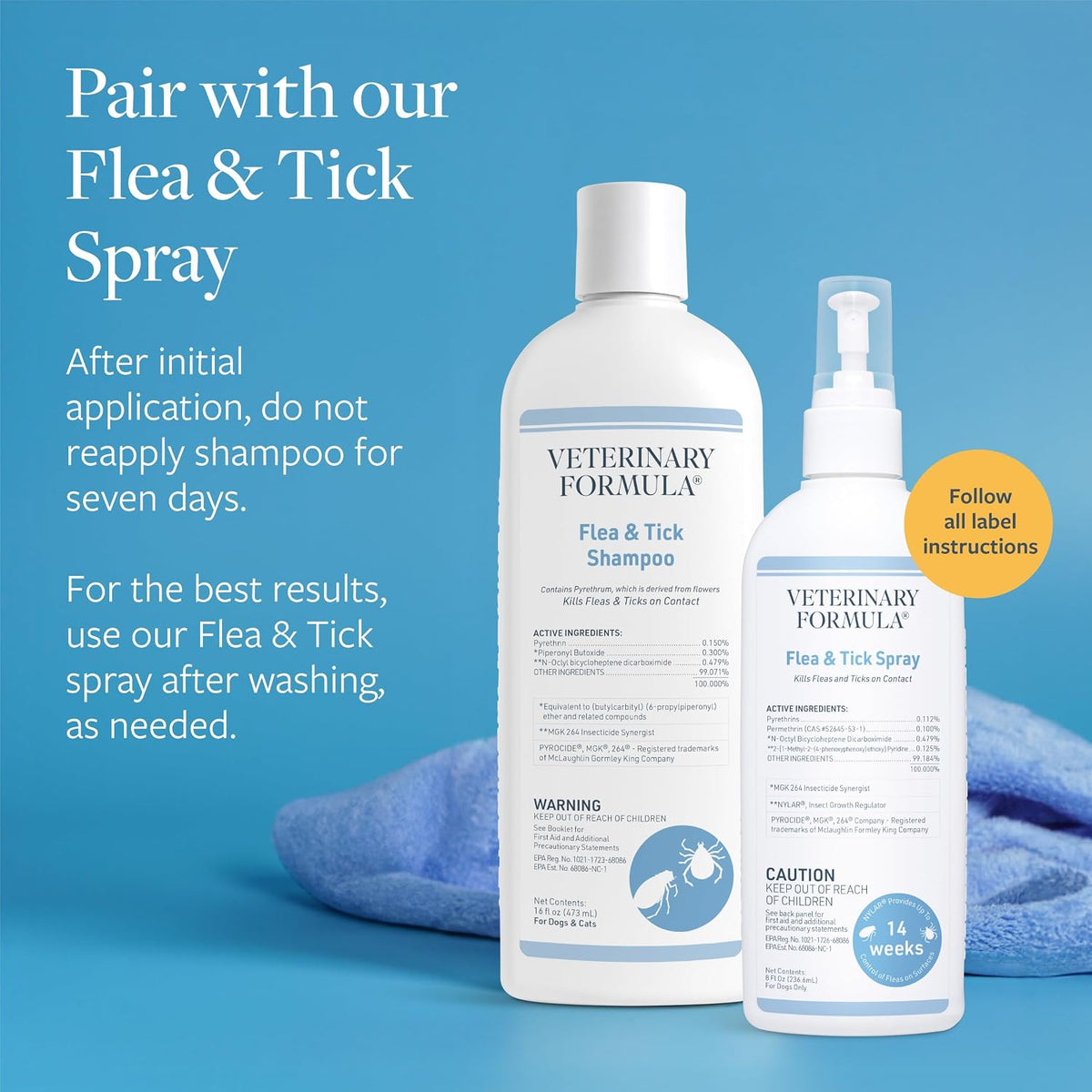 Veterinary Formula Flea and Tick Shampoo for Dogs and Cats, Sensitive Skin Soothing Bath Ritual with Aloe and Lanolin
