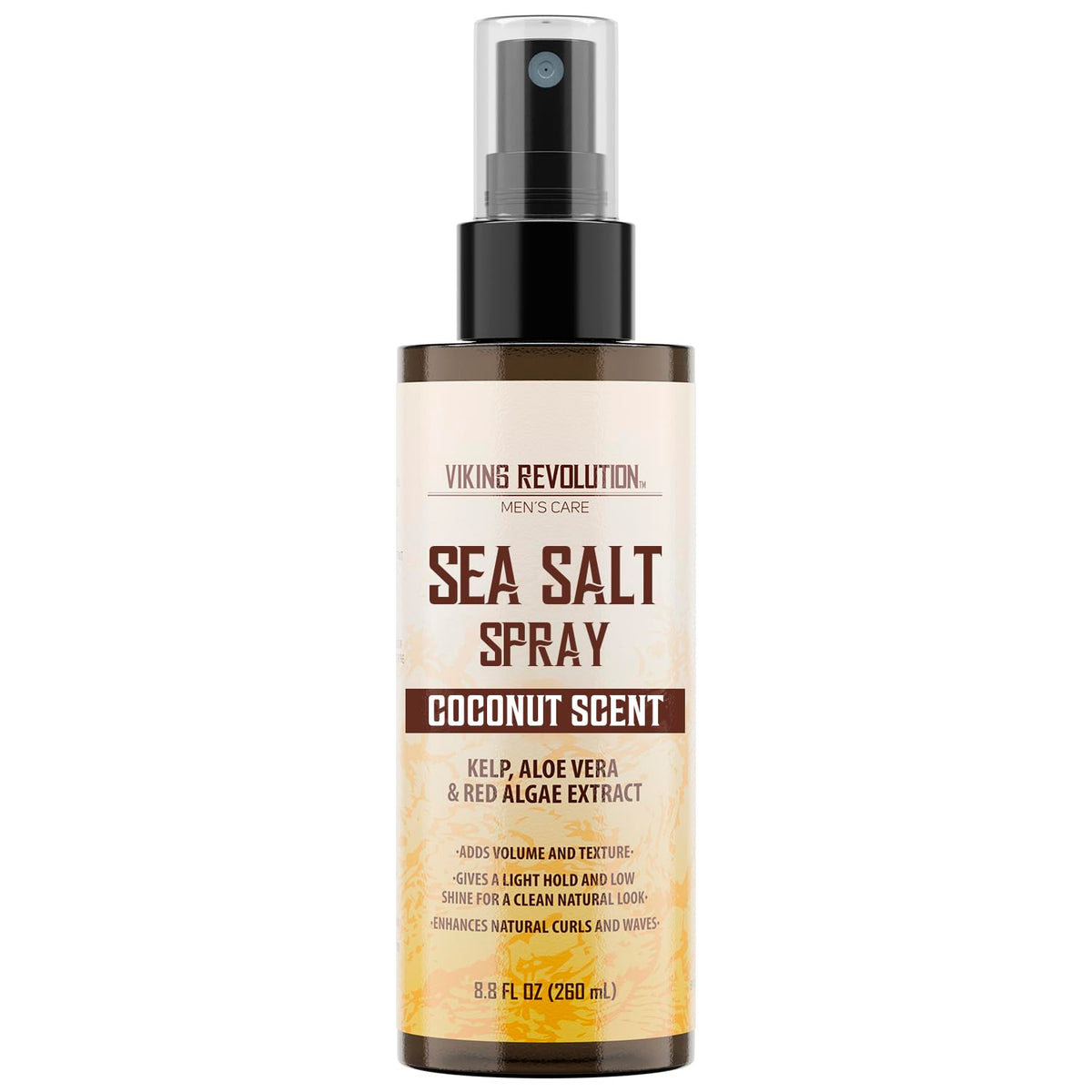 Viking Revolution Coconut Sea Salt Spray for Hair Men - Hair Texturizing Spray with Kelp, Aloe Vera &amp;amp; Red Algae Extract - Surf to Add Volume and Texture - Sea Salt for Men Beach