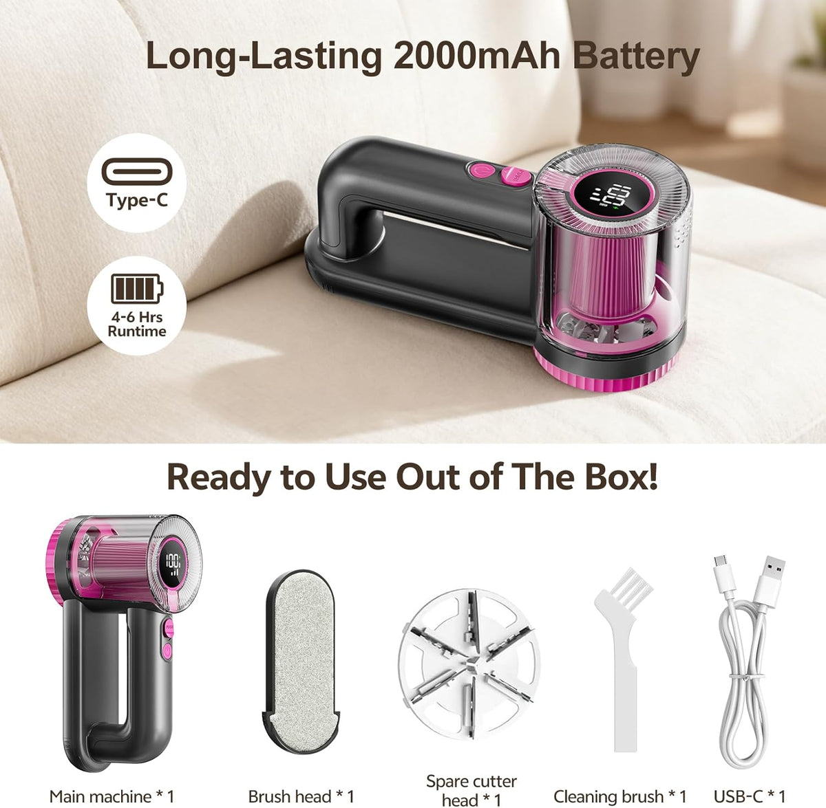 visible 200ml removable lint collection container