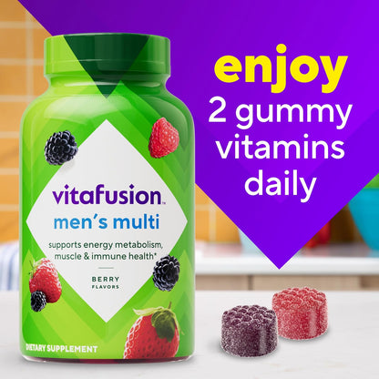 Vitafusion Adult Men's Gummy Vitamins – Simple Two-a-Day Nutrient Support in One Clean Bottle
