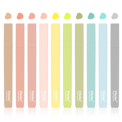 Vitoler Bible Highlighters with Soft Chisel Tip,10Pcs,Aesthetic No Bleed Dry Fast Easy to Hold, Bible Highlighters,Cute Highlighter for School Office Supplies