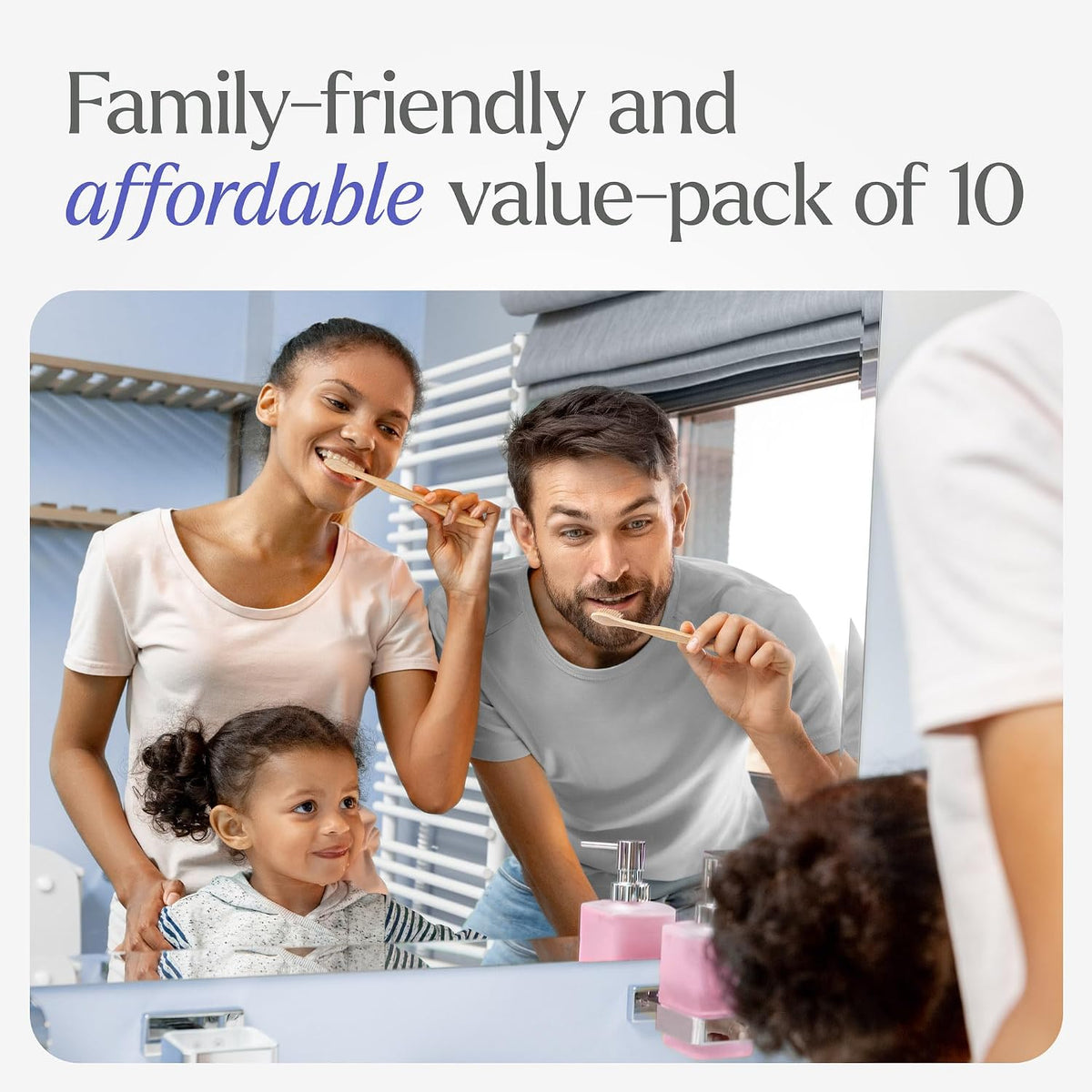 VIVAGO Eco Toothbrushes Medium Bristles – Numbered Family Oral Care for Kids' Bathroom and Guest Powder Room, 30 Pack