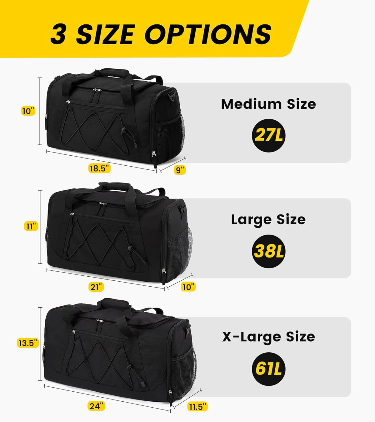 Vorspack Gym Bag - Durable Carry-On Duffel for Weekend Road Trips, Picnics, and Open-Air Sports