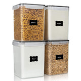 Vtopmart 5.2L Flour Sugar Storage Containers, 4 PCS, Black – Practical Housewarming Gift for Friends Redoing Their Pantry