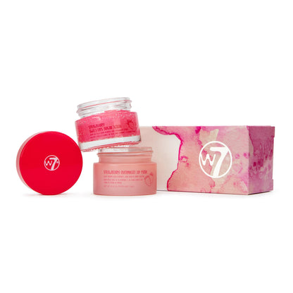 W7 Sweet Dreams Lip Scrub &amp;amp; Overnight Lip Mask Duo - 2 Piece Gift Set - Strawberry Flavour - Exfoliate, Condition, Soothe &amp;amp; Hydrate