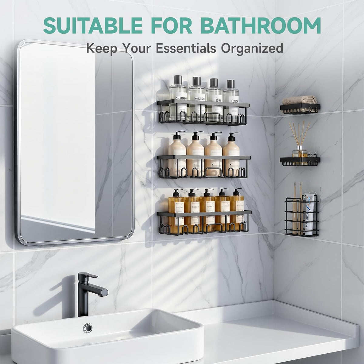 wall-mount design with 151.7 cubic inches total capacity and 3-piece compact variant available