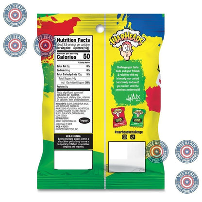 WARHEADS Extreme Sour Hard Candy - Nostalgic Candy Gift Box for Adults and Sour Lovers - 3 Pack