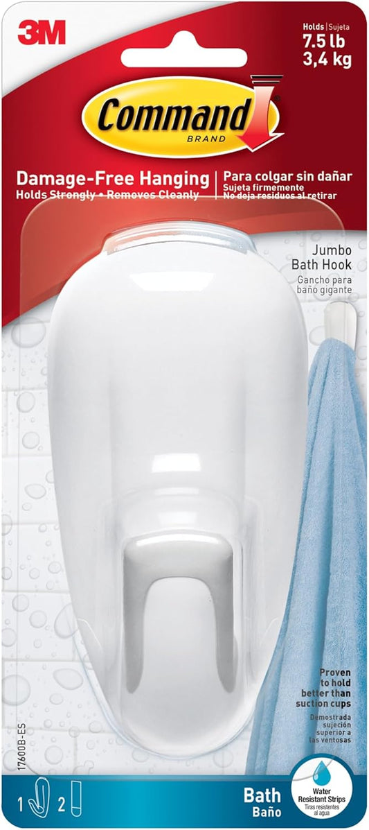 water-resistant adhesive strips (2 included) engineered for wet and humid conditions