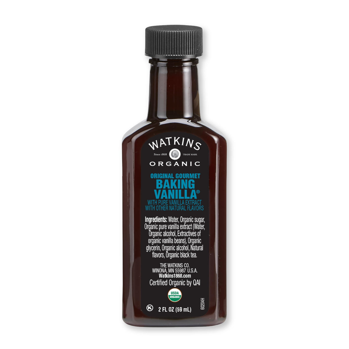 Watkins Organic Original Gourmet Baking Vanilla, with Pure Vanilla Extract, 2 oz. Bottle, 1-Pack