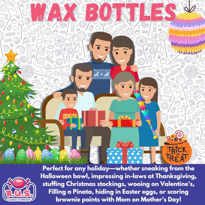 Wax Bottle Candy 1/2 Lb – Kid-Friendly Nostalgic Treats for Classroom Rewards, Playroom Snacks, and Birthday Tables