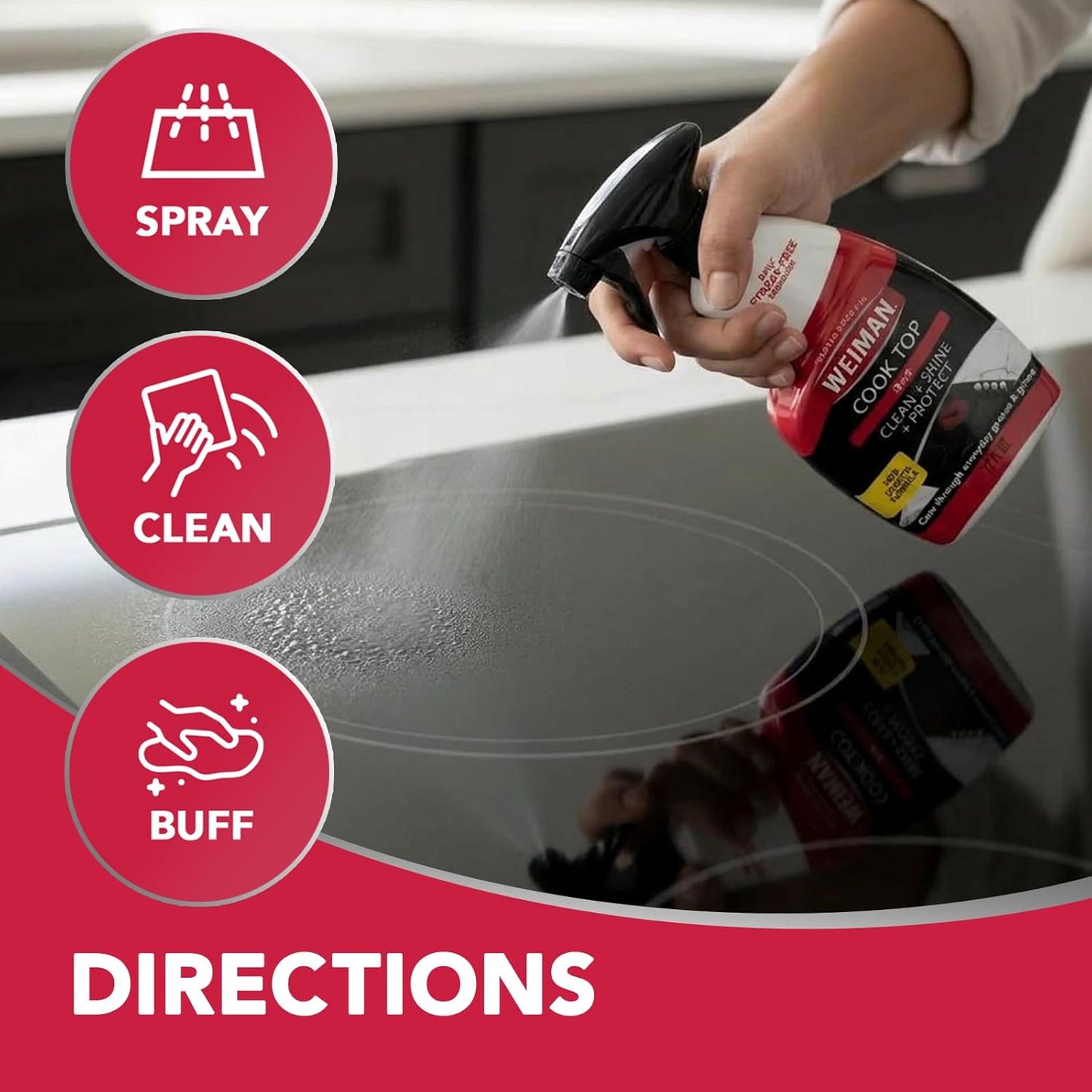 Weiman Ceramic and Glass Cooktop Cleaner – Refreshing Citrus-Scented Kitchen Reset for Mindful Evenings