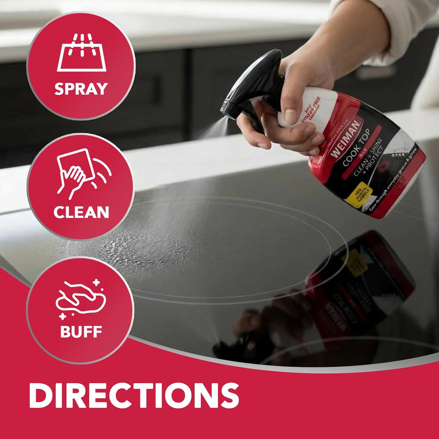 Weiman Ceramic and Glass Cooktop Cleaner – Refreshing Citrus-Scented Kitchen Reset for Mindful Evenings