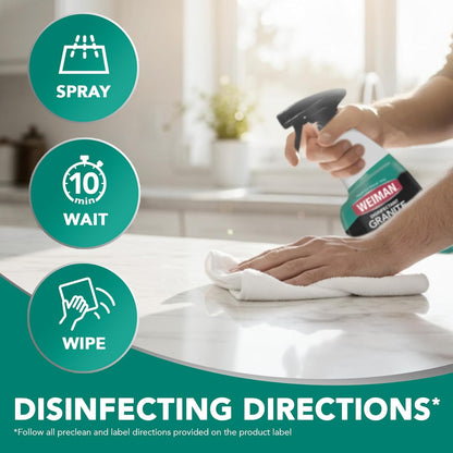 Weiman Disinfectant Granite Daily Clean & Shine – Mindful Kitchen Reset for Health-Conscious Home Cooks