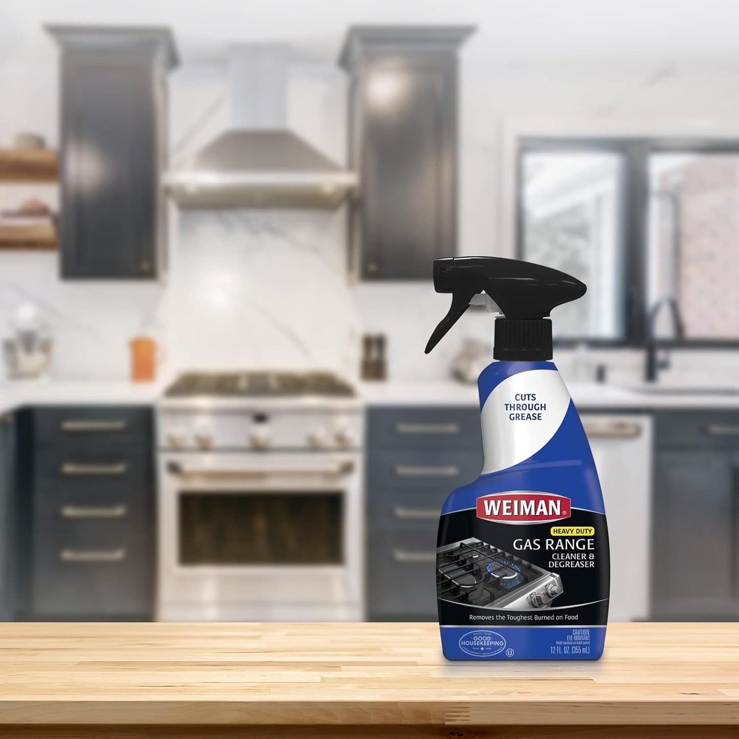 Weiman Gas Range Cleaner and Degreaser – Quick Spray and Wipe Stovetop Cleaner for Busy Weeknight Kitchens