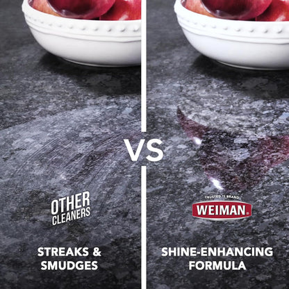 Weiman Granite Cleaner 3-in-1 – pH-Balanced, Non-Etching Formula Safe for Family Kitchens and Bathroom Counters