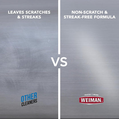 Weiman Stainless Steel Cleaner & Polish – Kid and Pet Safe Stainless Spray, Phosphate-Free Formula for Family Homes