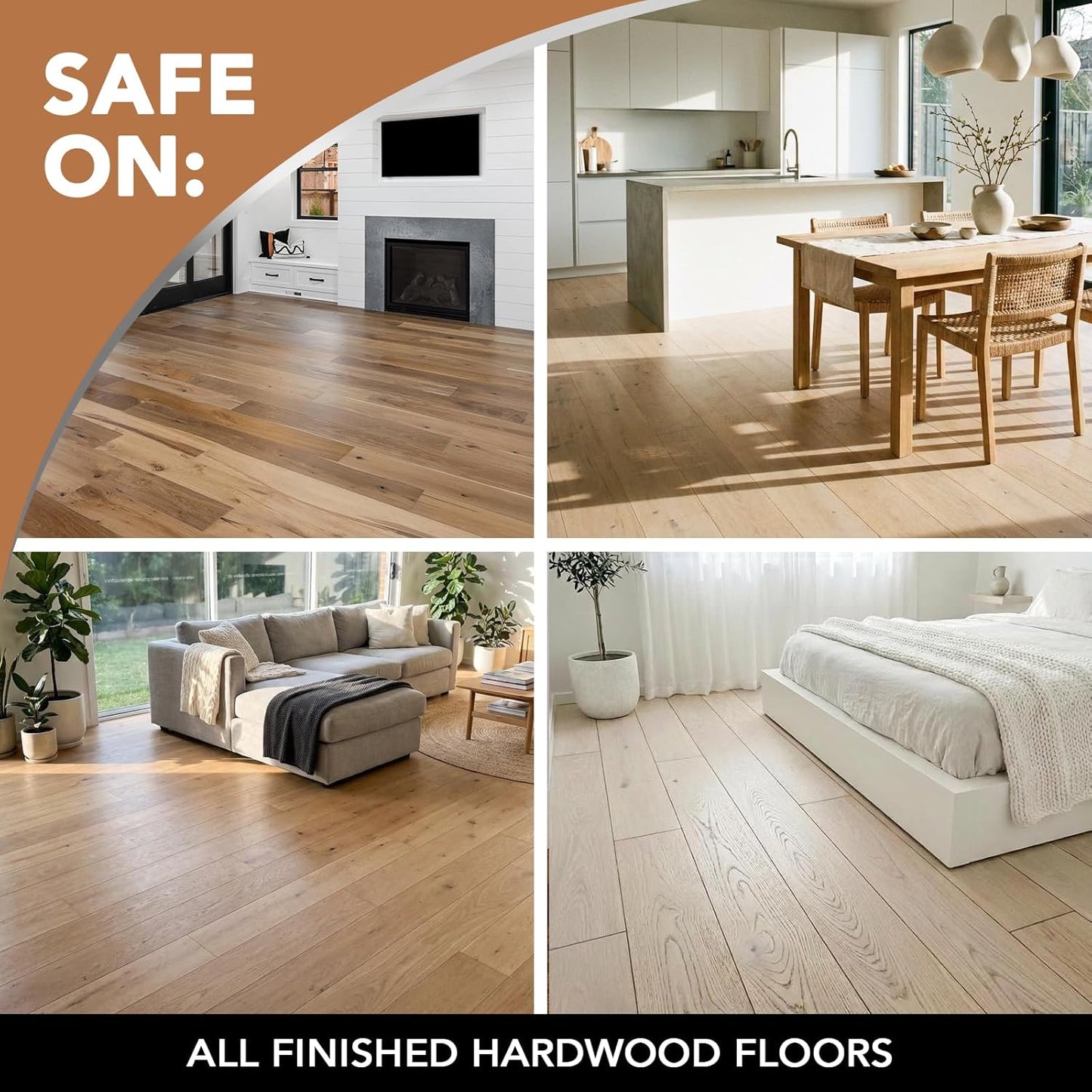 Weiman Wood Floor Polish and Restorer 3-Piece Bundle - Non-Toxic Hardwood Floor Care, No Harmful Residue for Family Homes