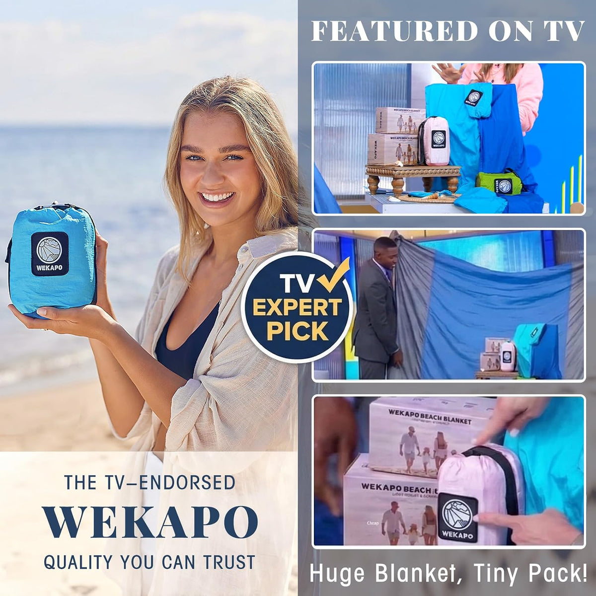 WEKAPO Travel Beach Mat – Stocking Stuffer and Birthday Gift for Hikers, Campers and Festival Fans