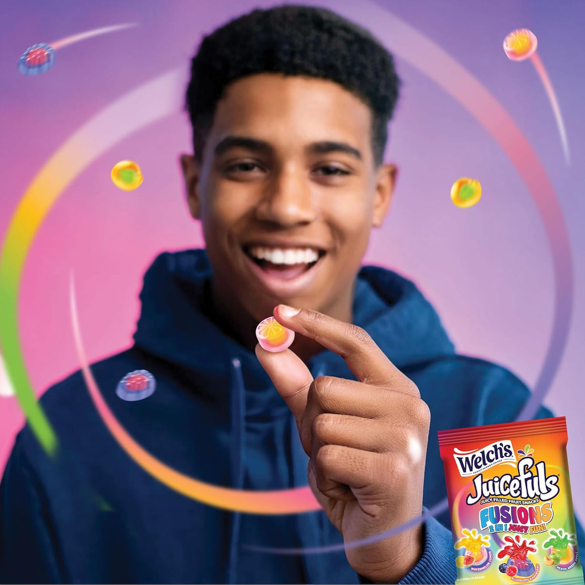 Welch's Fruit Snacks Juicefuls Fusions – Office Desk Drawer Snack for Workday Fuel, Single-Serve Pouches (Pack of 50)