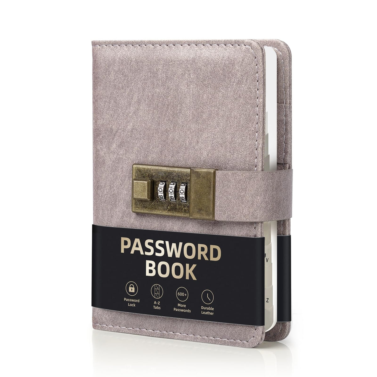 WEMATE Password Book with Lock, Password Book with Alphabetical Tabs 600+ Password Spaces, Password Organizer Logbook, Password Keeper for Computer &amp;amp; Website Logins (4.3X 6.18in) Pink