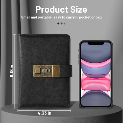 WEMATE Password Keeper Book – Heartfelt Holiday Gift for Elderly Parents, Locked Faux Leather Journal for Website Logins
