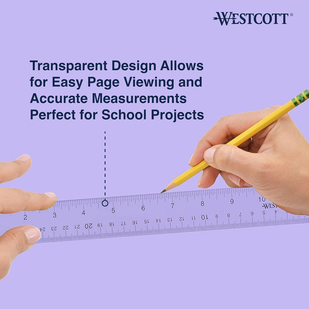 Westcott Scratch-Resistant Ruler – Streamlined School Supply for Intentional Study Areas