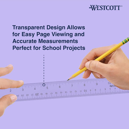Westcott Scratch-Resistant Ruler – Streamlined School Supply for Intentional Study Areas
