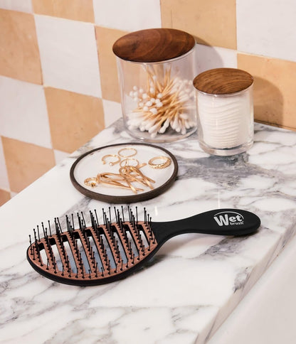 Wet Brush Ceramic Speed Dry Hair Brush – Premium Ceramic Styling Brush for Elevated Vanities, HeatFlex Bristles in Sleek Black Finish