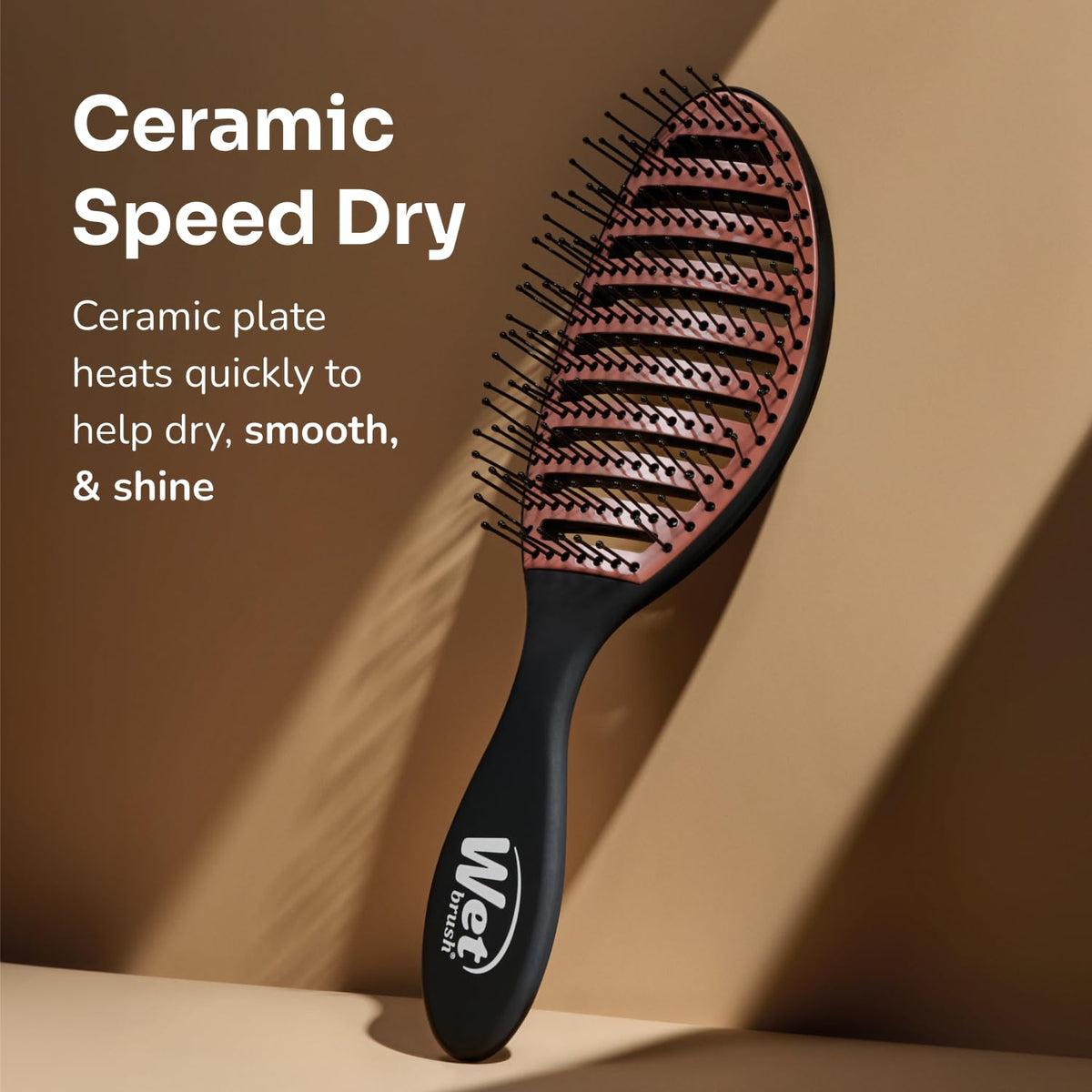 Wet Brush Ceramic Speed Dry Hair Brush – Premium Ceramic Styling Brush for Elevated Vanities, HeatFlex Bristles in Sleek Black Finish