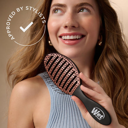 Wet Brush Ceramic Speed Dry Hair Brush – Premium Ceramic Styling Brush for Elevated Vanities, HeatFlex Bristles in Sleek Black Finish