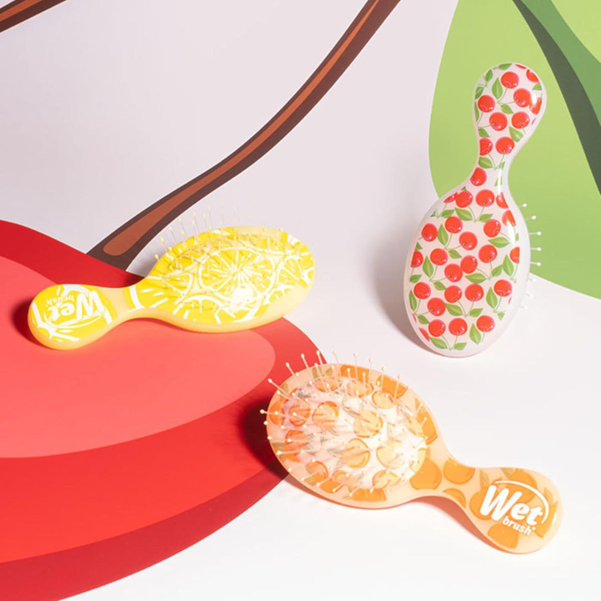 Wet Brush Mini Detangler – Cute Stocking Stuffer Hairbrush, Limited Edition Tutti Fruitti Gift for Women
