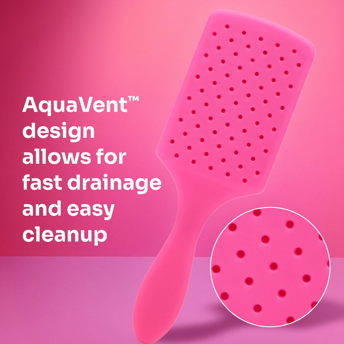 Wet Brush Paddle Detangler – Single-Color Neutral Vanity Brush, Clean Design Detangler in Black or Aqua