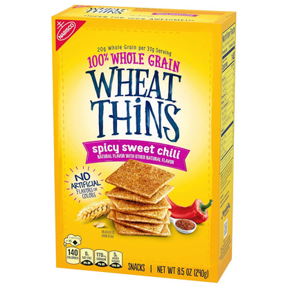 Wheat Thins Spicy Sweet Chili Crackers – Better-For-You Whole Grain Snack for Mindful Home Relaxation, 8.5 oz