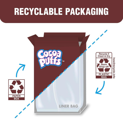 Whole Grain Cocoa Puffs Cereal, Good Source of Calcium, Naturally Flavored Family Size, 25.8 oz