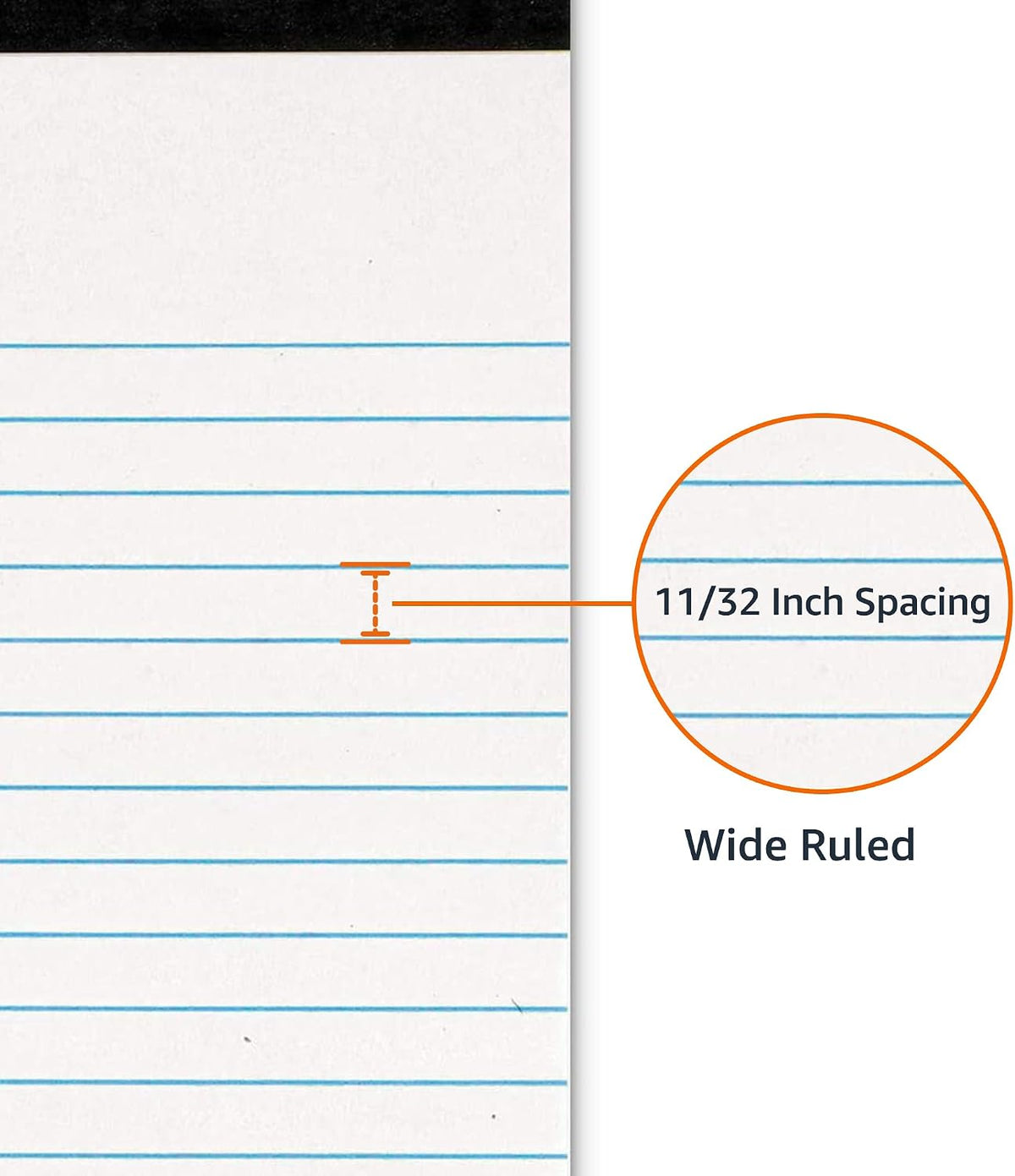 wide-ruled with 11/32 inch line spacing